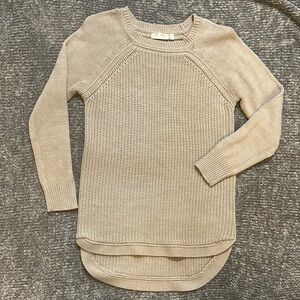 EUC Women's Beige tunic length knit Sweater m